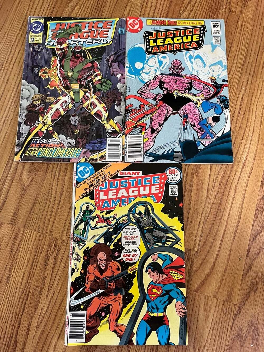 Lot of 3 DC Comics: Justice League Quarterly #12, Justice League of America #206